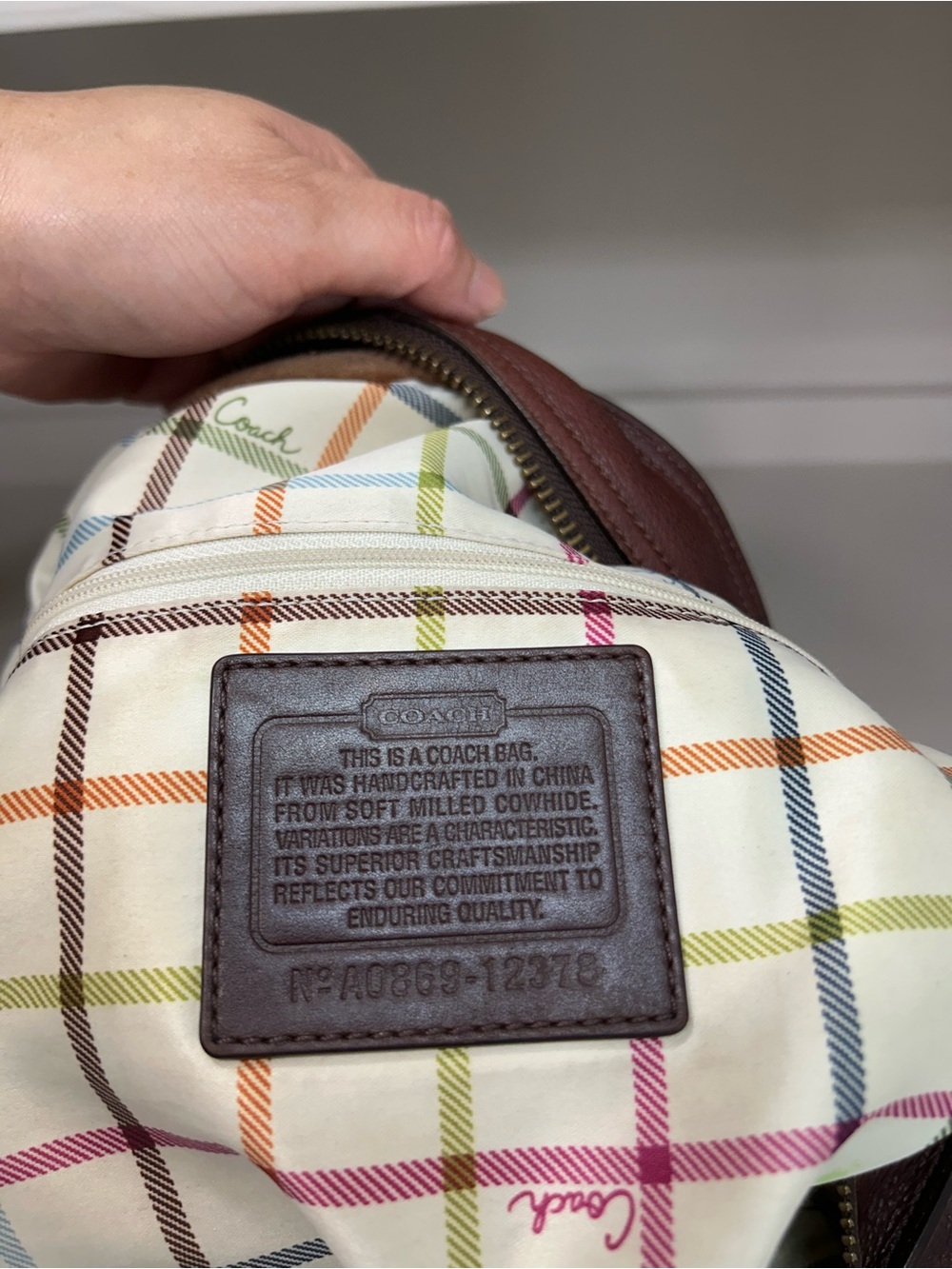 Coach Bleecker Soft Milled Cowhide Woven Pocket Hobo Tattersall Y2K Shoulder Bag - Picture 13 of 17